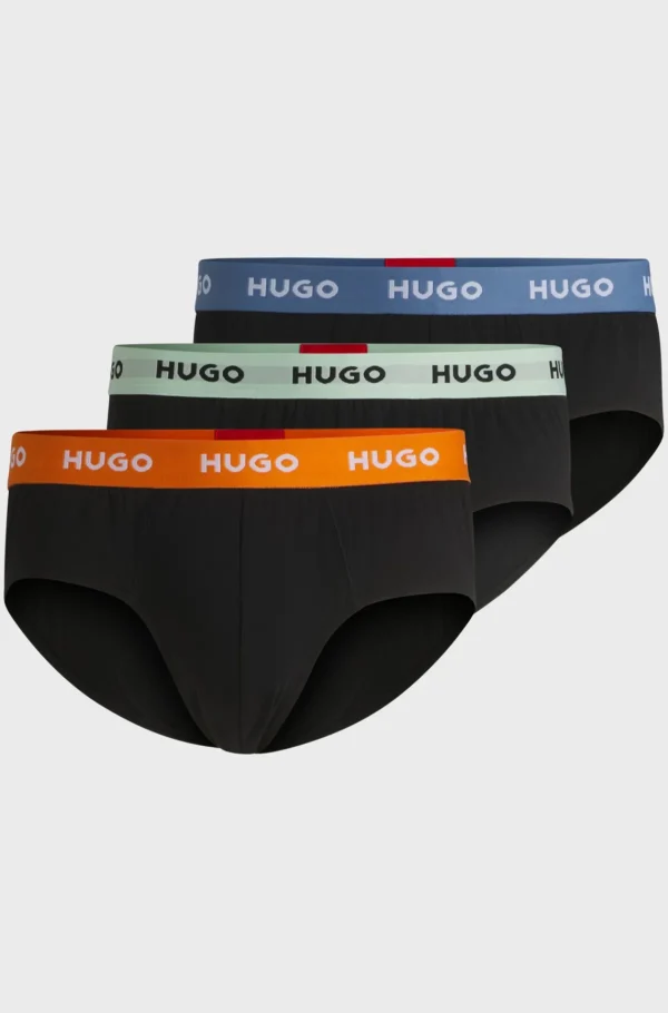 HUGO BOSS Roupa Interior>Pack De Três Slips Em Algodão Elástico Com Logótipos Na Cintura