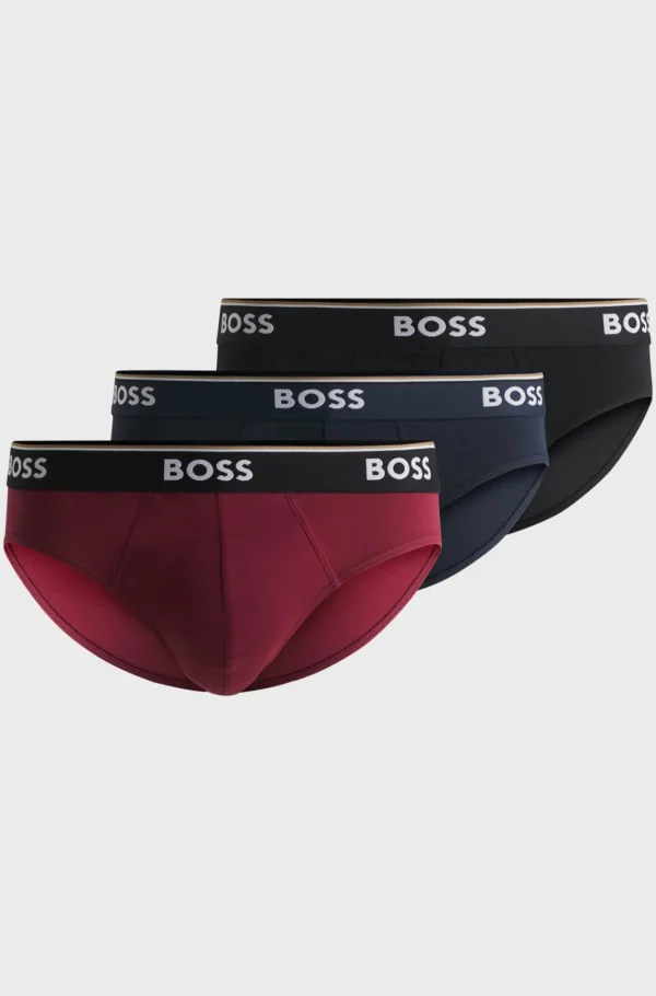 HUGO BOSS Roupa Interior>Pack De Três Slips Em Algodão Elástico Com Logótipos Na Cintura