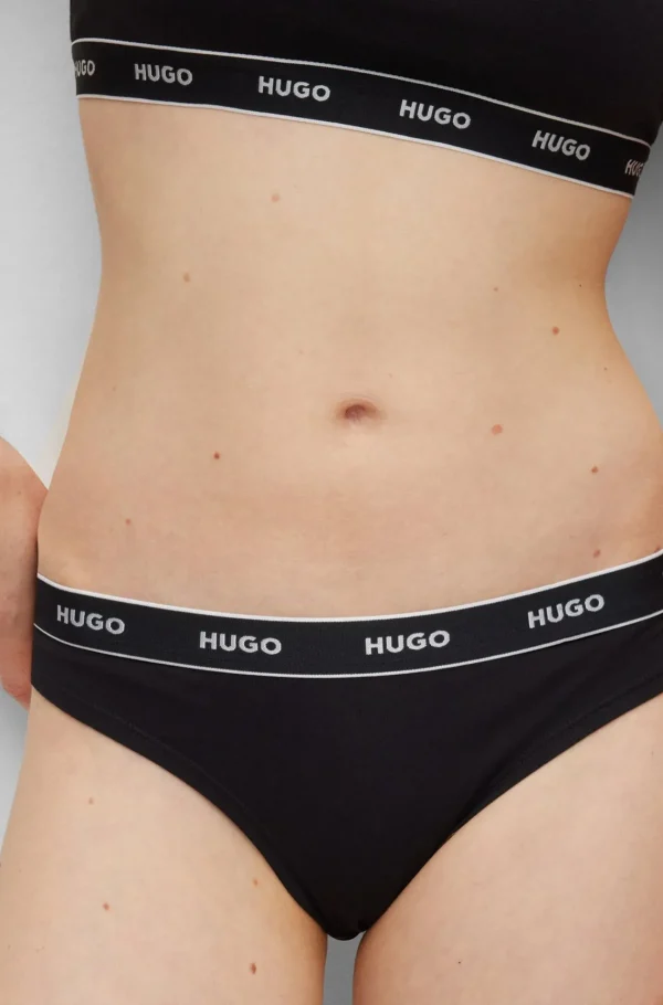 MULHER HUGO BOSS Roupa Interior>Pack De Três Tangas Com Cós Da Marca