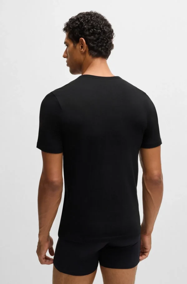 HUGO BOSS Roupa Interior | Artigos Essenciais>Pack De Três T-shirts Com Logótipo Bordado Em Algodão