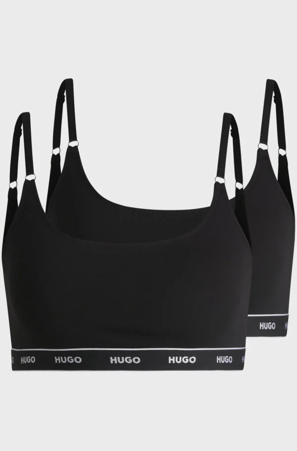 MULHER HUGO BOSS Artigos Essenciais>Pacote De Duas Braceletes De Algodão Elástico Com Bandas Com Logótipo