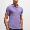 HUGO BOSS Polos>Paddy Polo Em Piqué De Algodão Com Logótipo Contrastante