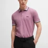 HUGO BOSS Polos>Paddy Polo Em Piqué De Algodão Com Logótipo Contrastante