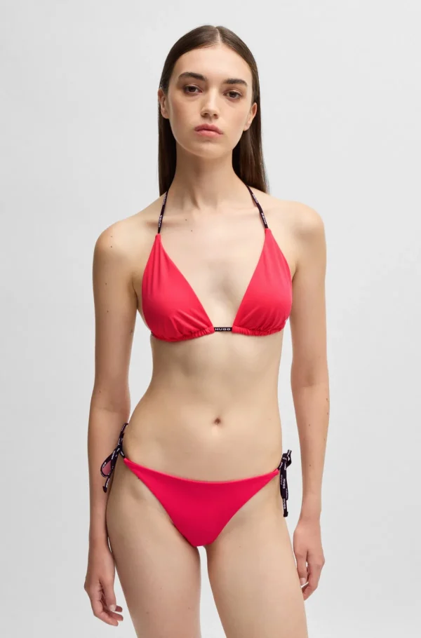 MULHER HUGO BOSS Roupa De Praia>Parte De Baixo De Biquíni Com Laços Com Logótipo Contrastantes