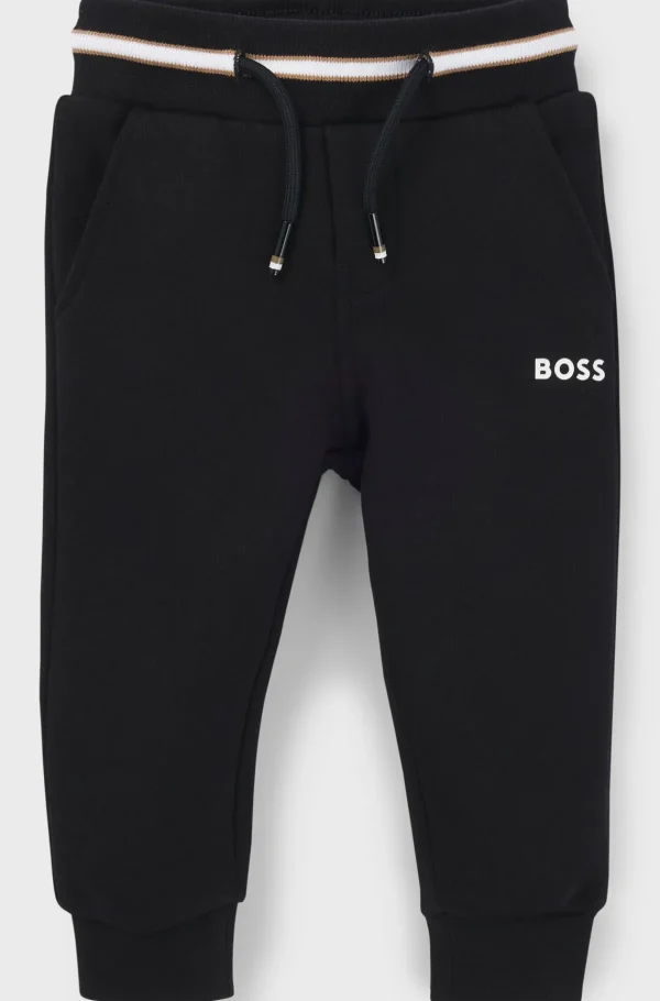 Crianças HUGO BOSS Partes De Baixo Para Rapaz>Partes De Baixo De Fato De Treino Em Mistura De Algodão Com Logótipo Estampado Para Criança