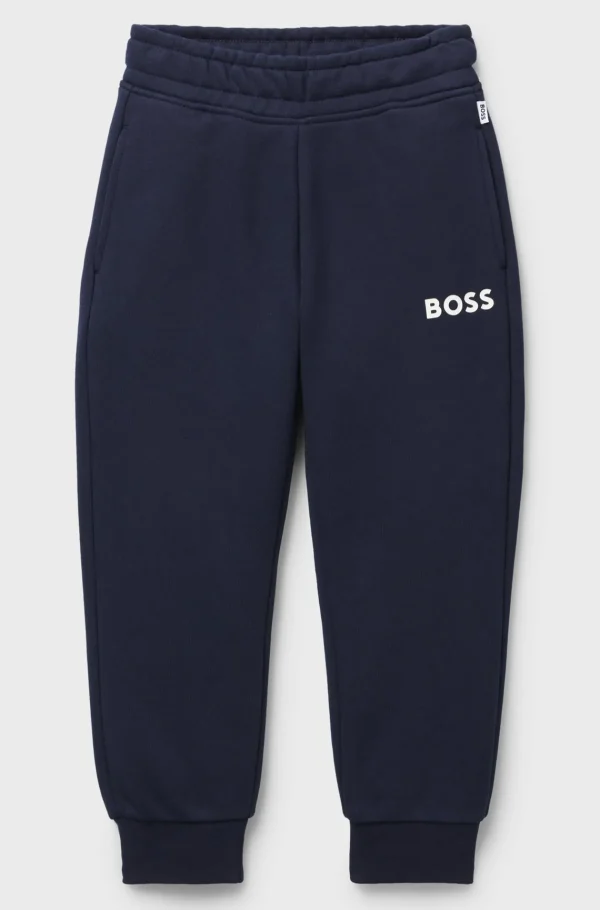 Crianças HUGO BOSS Partes De Baixo Para Rapaz>Partes De Baixo De Fato De Treino Em Mistura De Algodão Com Logótipo Estampado Para Criança