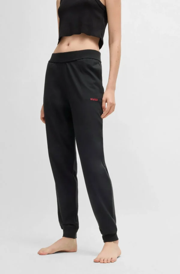 MULHER HUGO BOSS Pijamas E Loungewear>Partes De Baixo De Fato De Treino De Ajuste Descontraído Com Logótipo Estampado