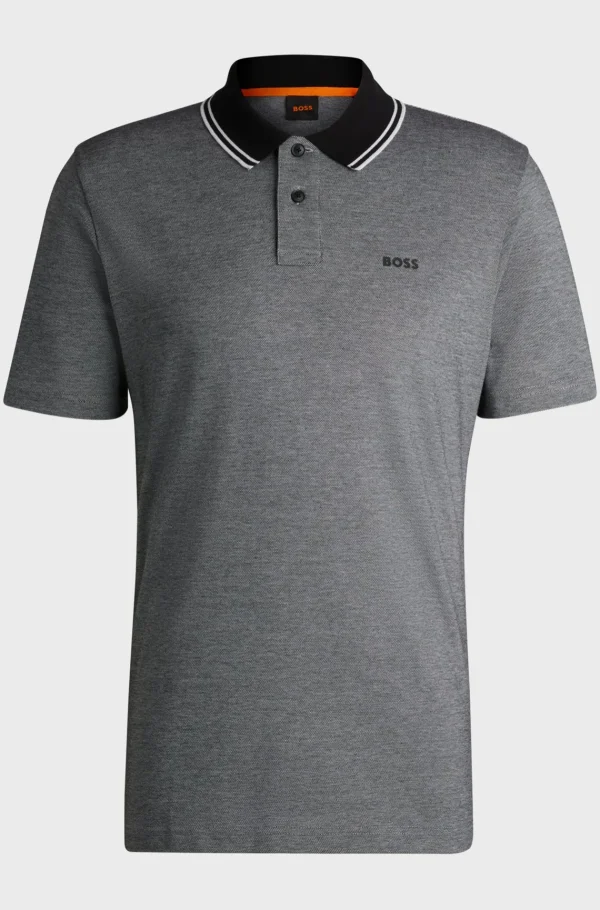 HUGO BOSS Polos>Polo Com Estampado De Logótipo Em Piqué De Algodão Oxford