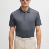 HUGO BOSS Polos>Polo De Ajuste Regularem Algodão Mouliné E Seda