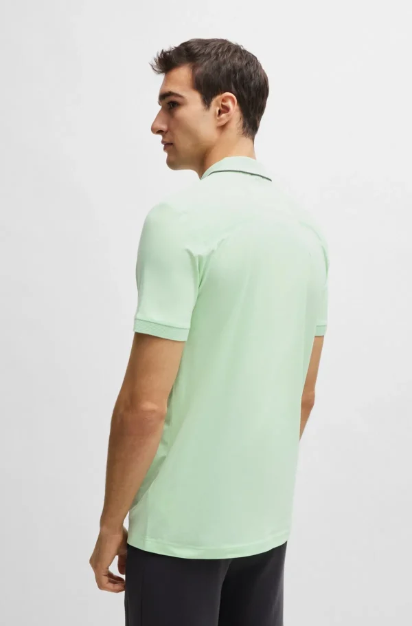 HUGO BOSS Golfe | Ténis E Padel>Polo De Ajuste Slim Com Fecho De Correr E Detalhes De Malha