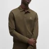 HUGO BOSS Polos>Polo De Ajuste Slim De Algodão Elástico Com Emblema De Logótipo