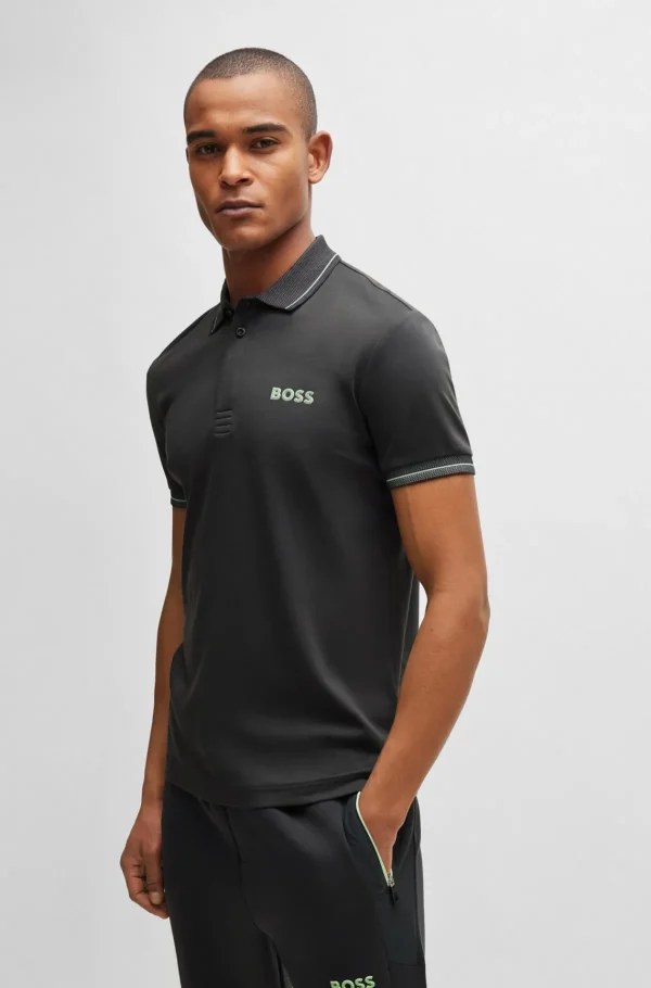 HUGO BOSS Golfe>Polo De Ajuste Slim Em Algodão Interlock Com Logótipo Em Malha