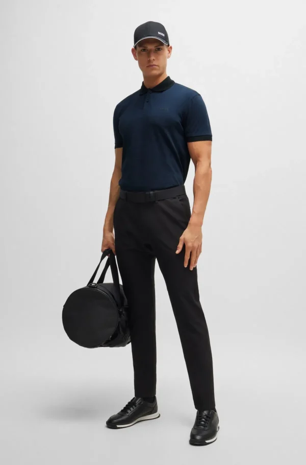 HUGO BOSS Golfe>Polo De Algodão Com Risca Estruturado Em Pipocas