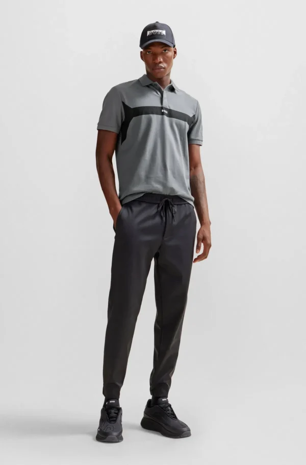 HUGO BOSS Golfe>Polo De Algodão Piqué Com Bloco De Cores E Logótipo