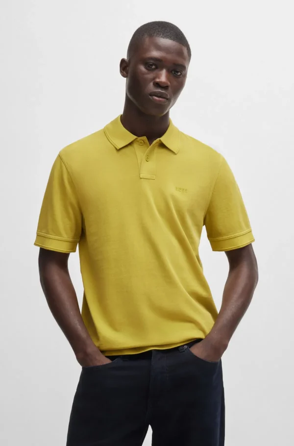 HUGO BOSS Polos>Polo De Algodão Piqué Com Estampa De Logótipo