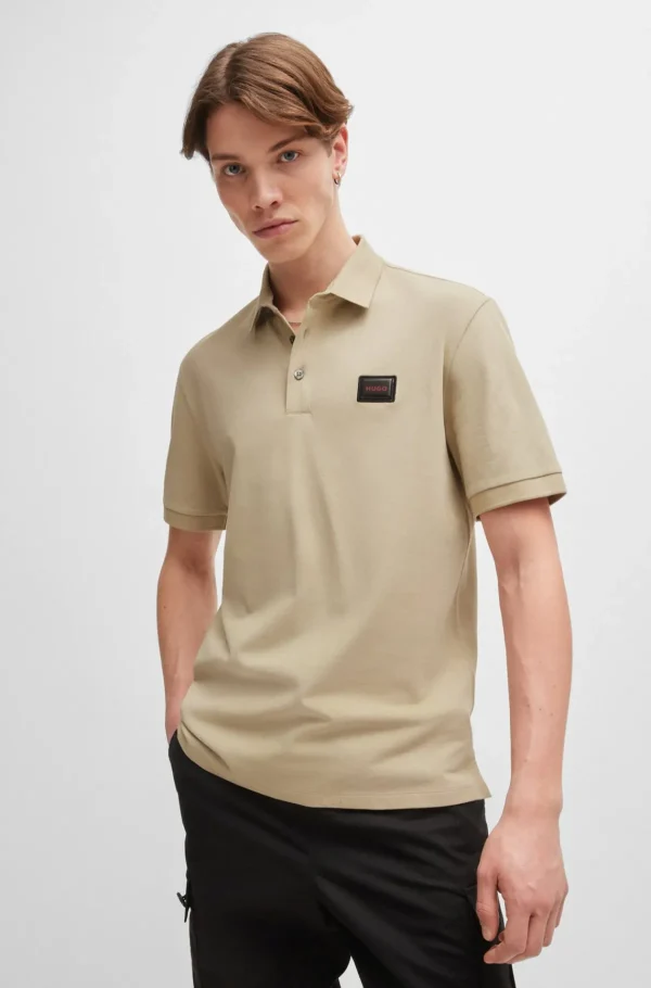 HUGO BOSS Polos>Polo De Algodão Piqué Com Etiqueta Com Logótipo Jelly