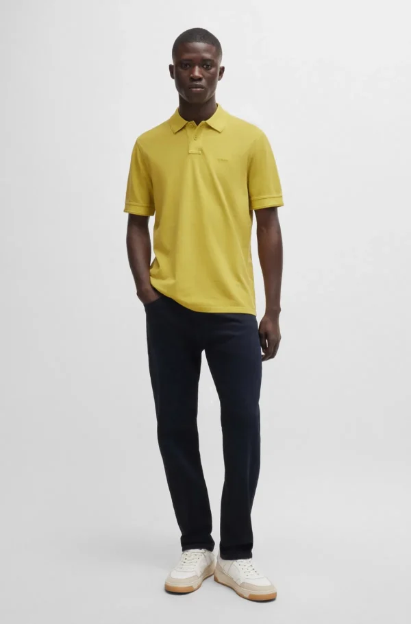 HUGO BOSS Polos>Polo De Algodão Piqué Com Estampa De Logótipo