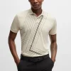 HUGO BOSS Polos>Polo Em Algodão Interlock E Arte Em Linhas Finas