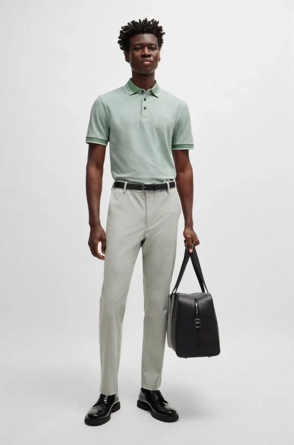 HUGO BOSS Polos>Polo Em Algodão Piqué Oxford Com Logótipo