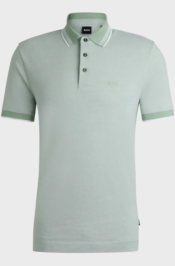 HUGO BOSS Polos>Polo Em Algodão Piqué Oxford Com Logótipo