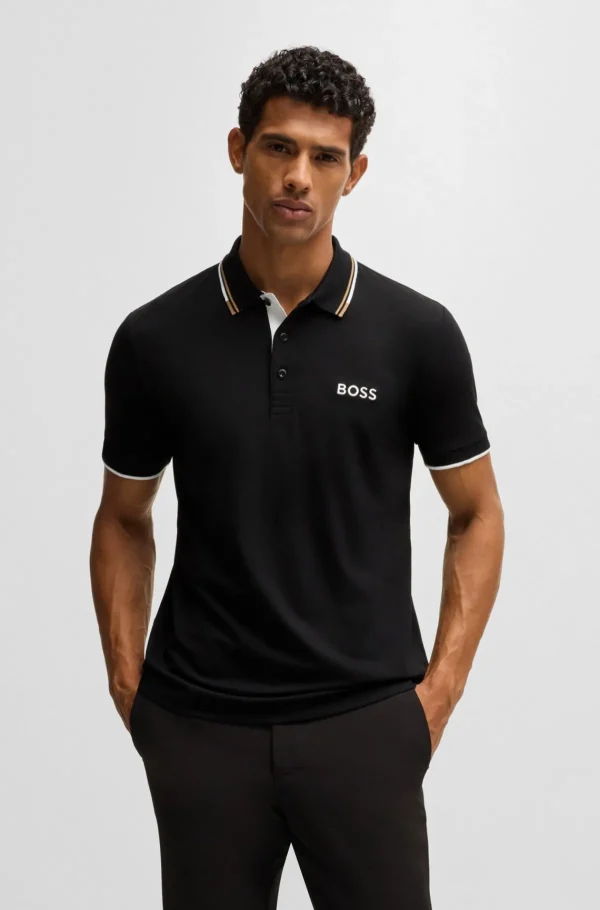 HUGO BOSS Golfe>Polo Em Mistura De Algodão Com Logótipos Contrastantes