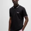 HUGO BOSS Golfe>Polo Em Mistura De Algodão Com Logótipos Contrastantes