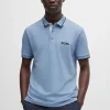 HUGO BOSS Golfe | Polos>Polo Em Mistura De Algodão Com Logótipos Contrastantes