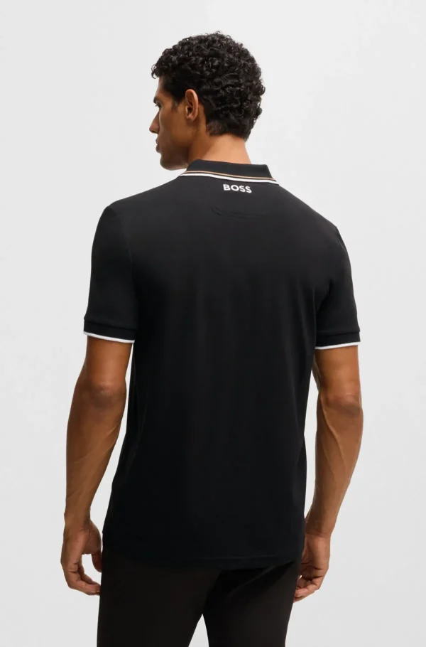 HUGO BOSS Golfe>Polo Em Mistura De Algodão Com Logótipos Contrastantes