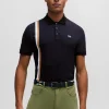 HUGO BOSS Polos>Polo Equestre De Algodão Elástico Com Logótipo De Silicone