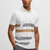 HUGO BOSS Polos>Polo Paddy Em Jersey Elástico Com Estampado De Riscas