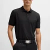 HUGO BOSS Polos>Polo Pallas De Ajuste Regular Em Algodão Com Logótipo Bordado