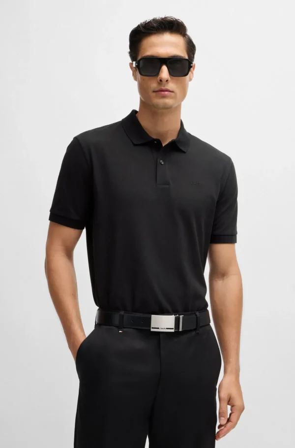 HUGO BOSS Polos>Polo Pallas De Ajuste Regular Em Algodão Com Logótipo Bordado