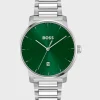 HUGO BOSS Relógios>Relógio Com Bracelete De Elos H Com Mostrador Verde