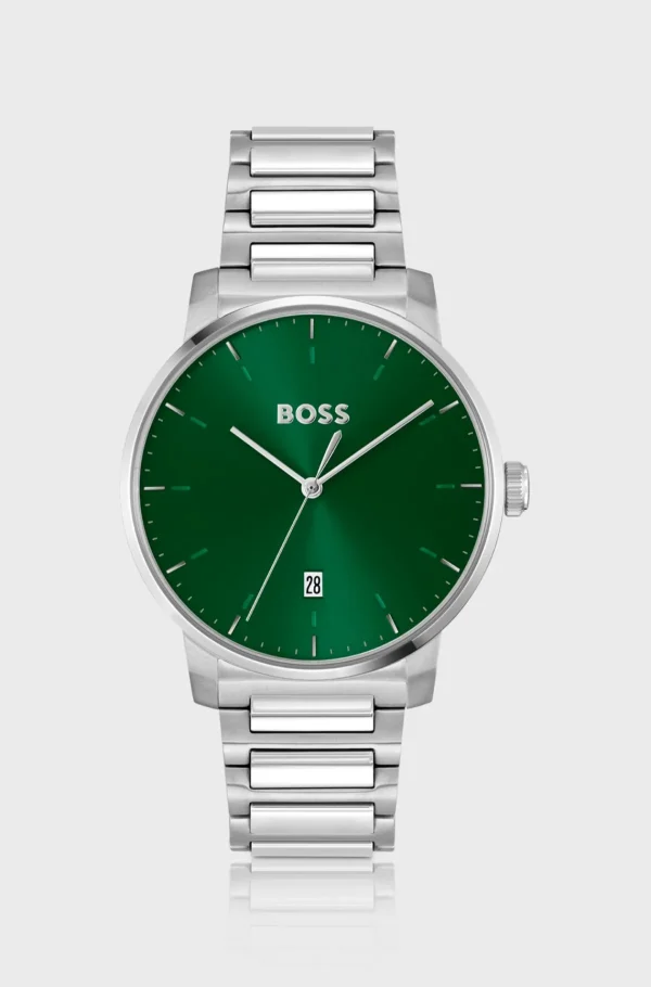 HUGO BOSS Relógios>Relógio Com Bracelete De Elos H Com Mostrador Verde