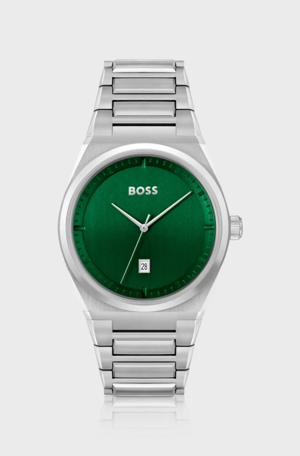 HUGO BOSS Relógios>Relógio Com Mostrador Verde E Bracelete De Elos