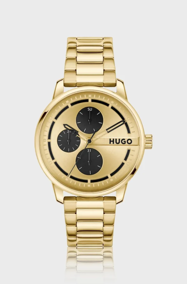 HUGO BOSS Relógios>Relógio Dourado Com Submostradores Pretos