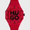 HUGO BOSS Relógios>Relógio Vermelho Com Bracelete De Silicone Tonal