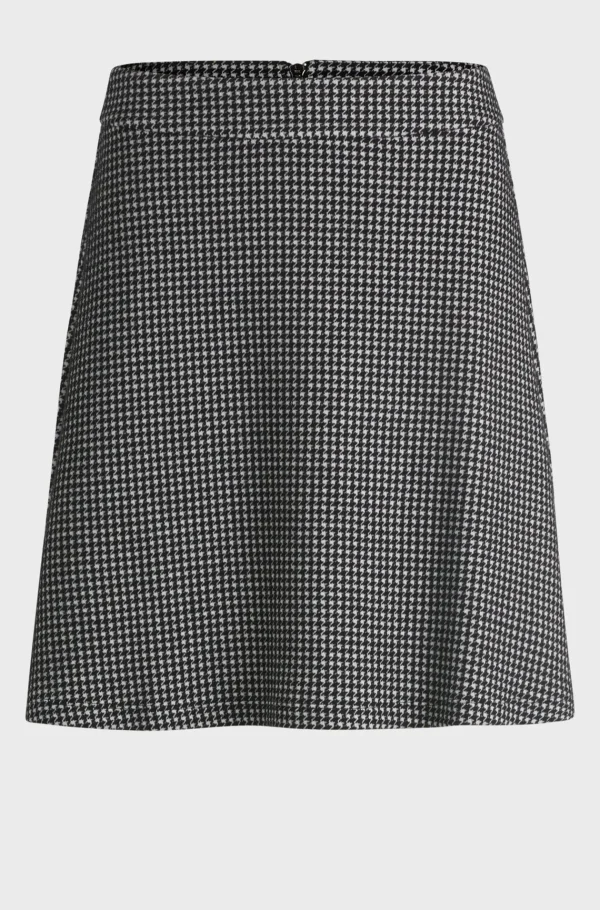 MULHER HUGO BOSS Saias>Saia Mini Em Mistura De Algodão Com Jacquard Houndstooth