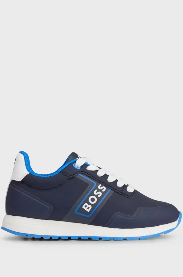 Crianças HUGO BOSS Sapatos>Sapatilhas Com Atacadores Para Criança Com Detalhes De Logótipo