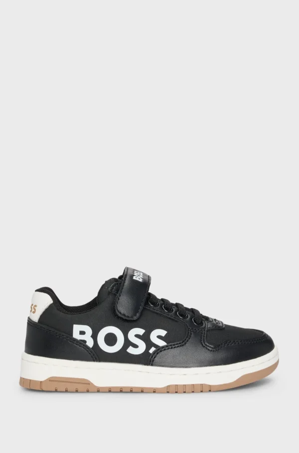 Crianças HUGO BOSS Sapatos>Sapatilhas Em Materiais Mistos Com Logótipo Para Criança