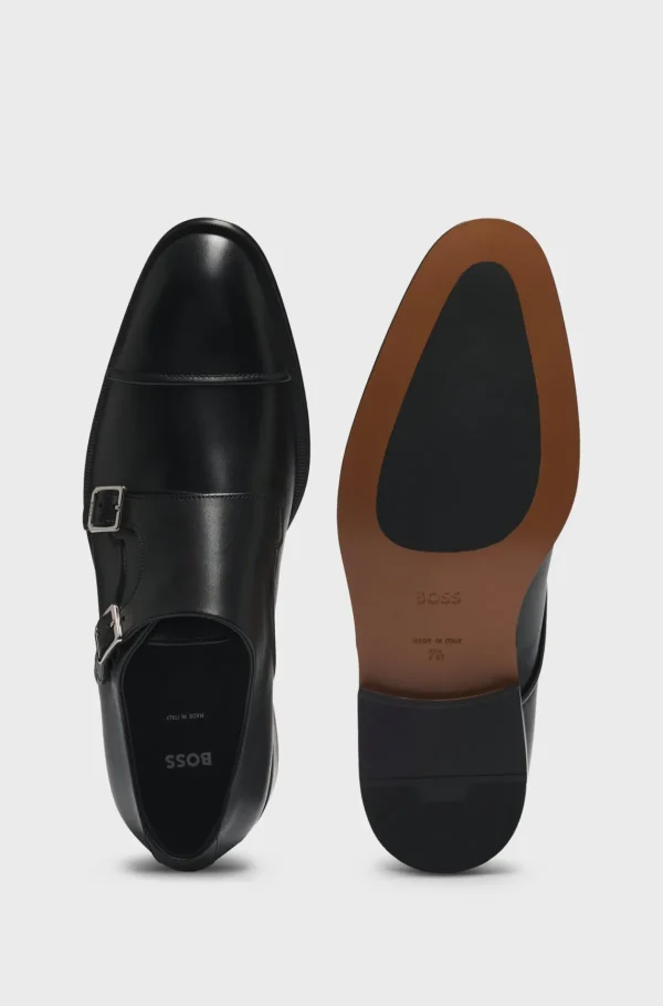 HUGO BOSS Sapatos Formais>Sapatos De Monge Duplo Com Biqueira Em Pele