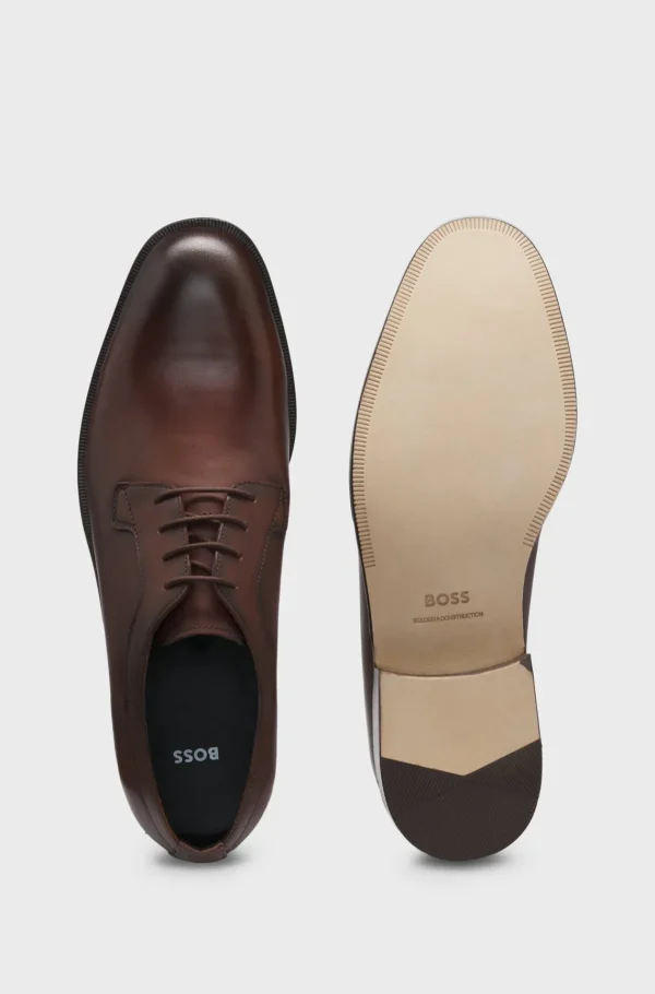 HUGO BOSS Sapatos Formais>Sapatos Derby Em Pele Com Sola Flexível