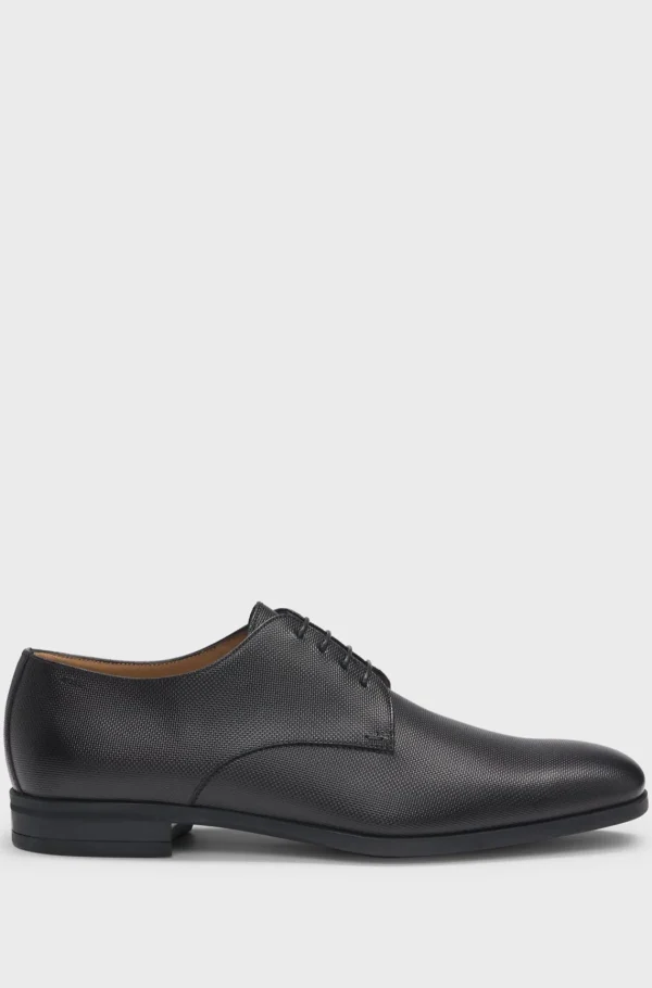 HUGO BOSS Artigos Essenciais | Sapatos Informais>Sapatos Derby Em Pele Estruturada Com Palmilha Almofadada