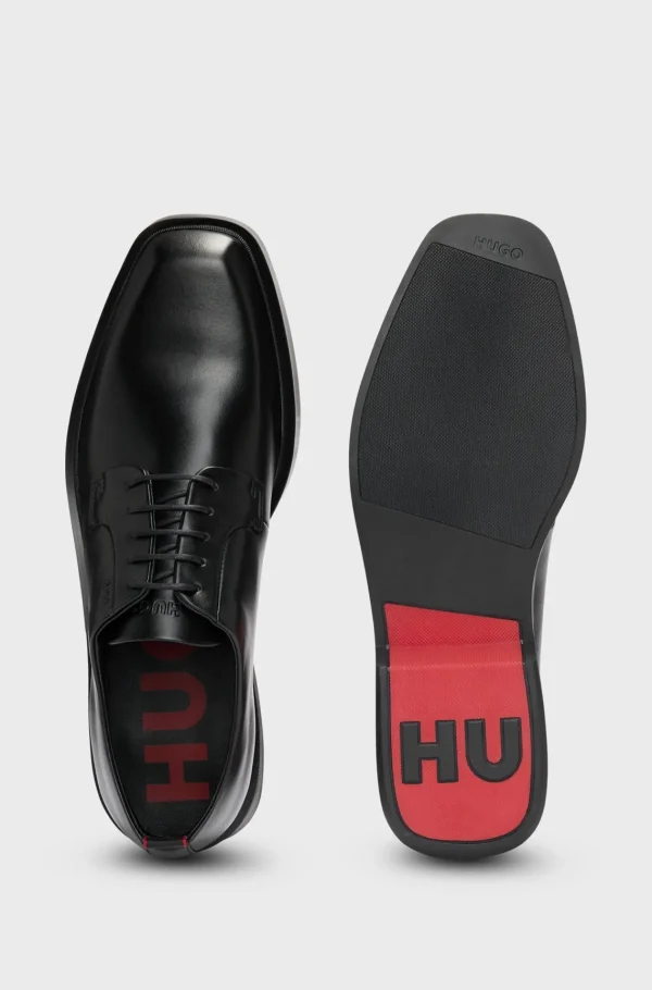 HUGO BOSS Sapatos Informais>Sapatos Derby Em Pele Napa Com Detalhe De Logótipo