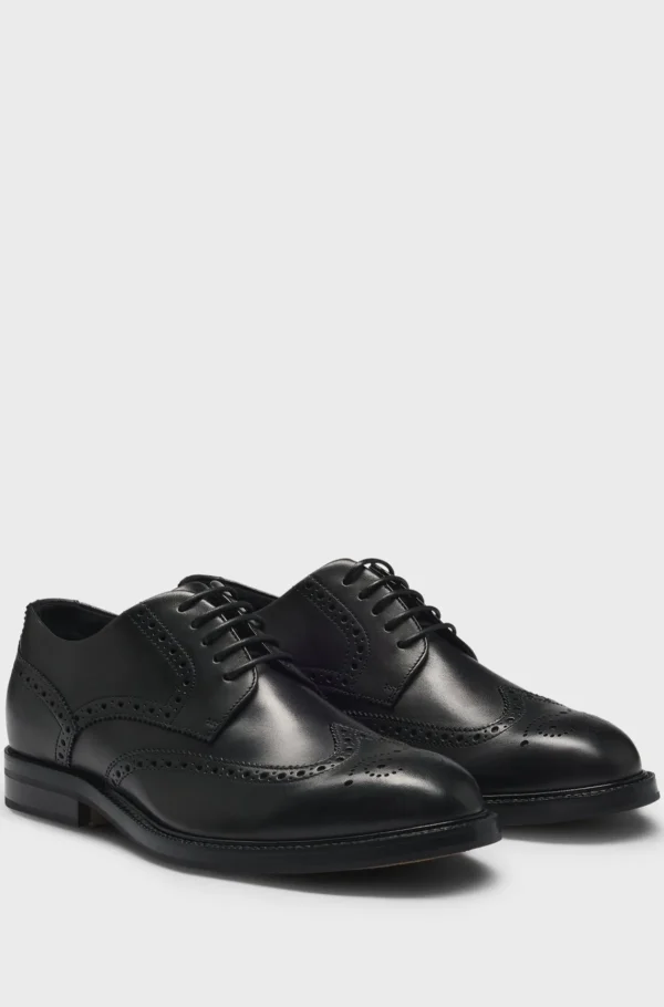 HUGO BOSS Sapatos Formais>Sapatos Derby Italianos Em Pele Com Sola Dressletic