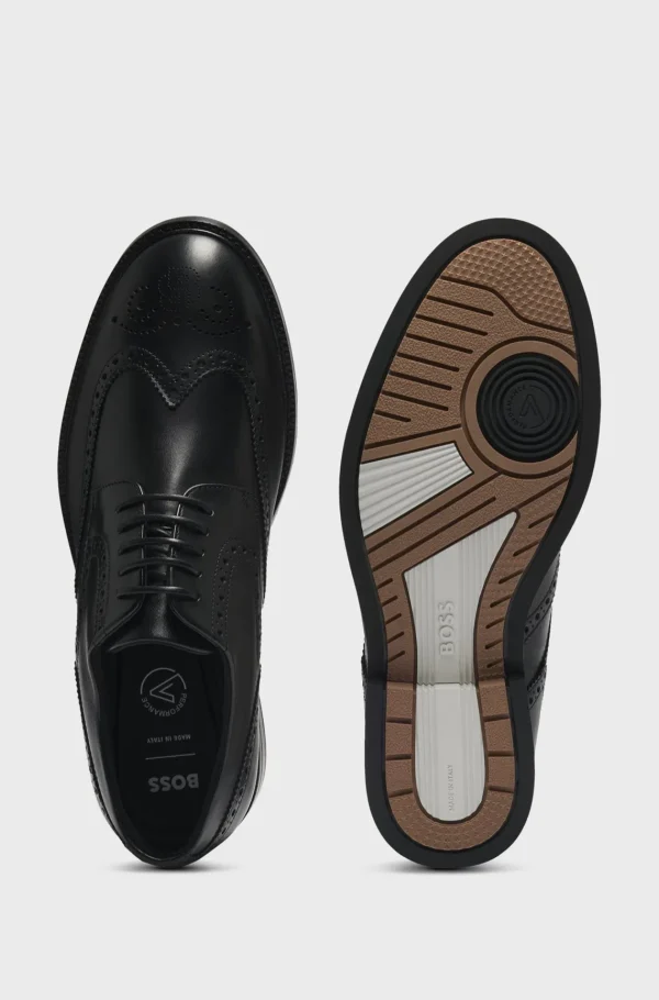 HUGO BOSS Sapatos Formais>Sapatos Derby Italianos Em Pele Com Sola Dressletic