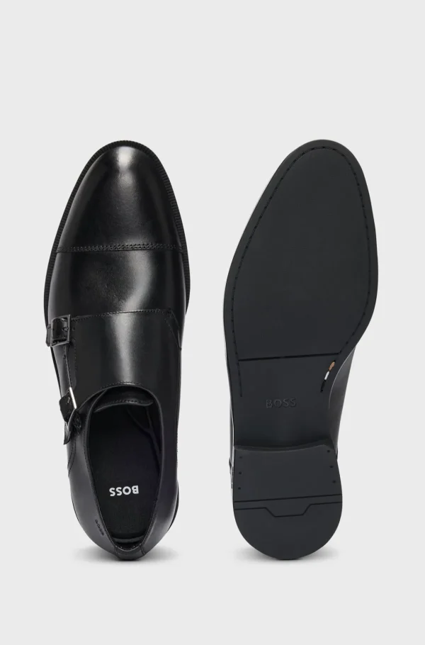 HUGO BOSS Sapatos Formais>Sapatos Monge Em Pele Com Alça Dupla