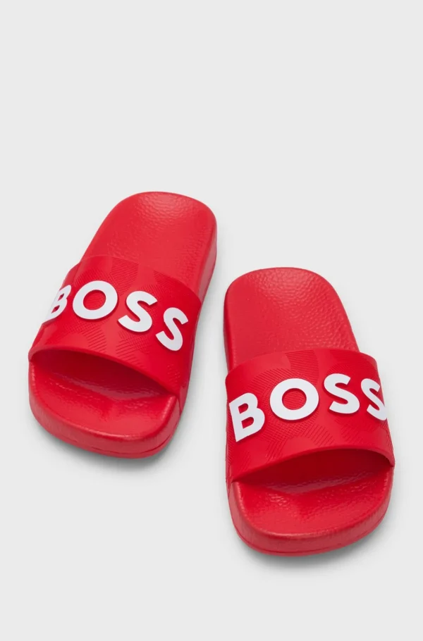 Crianças HUGO BOSS Sapatos>Slides Para Criança Com Logótipos Contrastantes