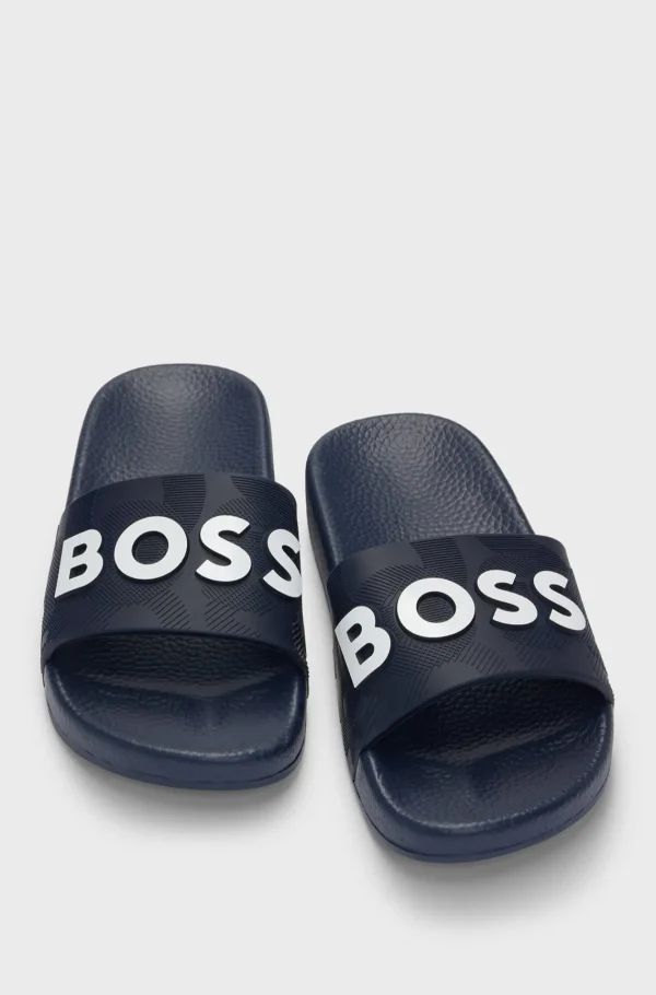 Crianças HUGO BOSS Sapatos>Slides Para Criança Com Logótipos Contrastantes