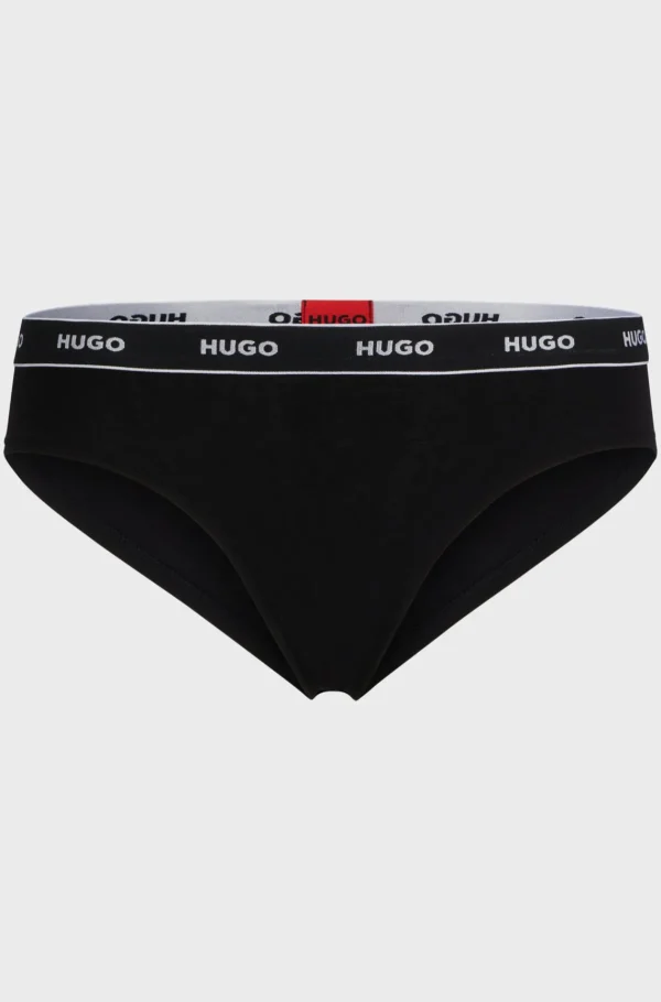 MULHER HUGO BOSS Roupa Interior>Slips Em Algodão Elástico Com Cós Com Logótipo Repetido